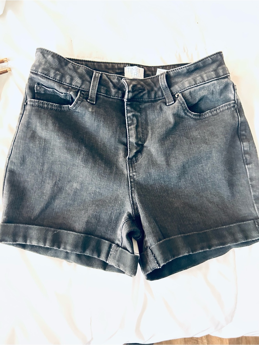 Black Time and True denim shorts